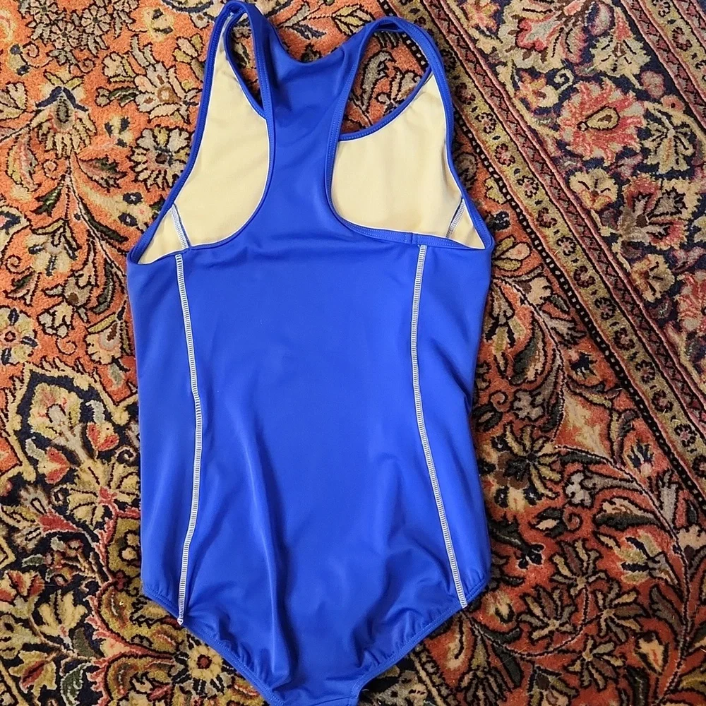 Lands' End Racerback Swimsuit US 14 Blue